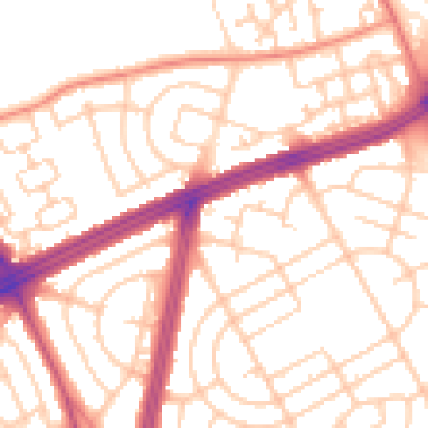 Daytime road noise heatmap for L11 3DH