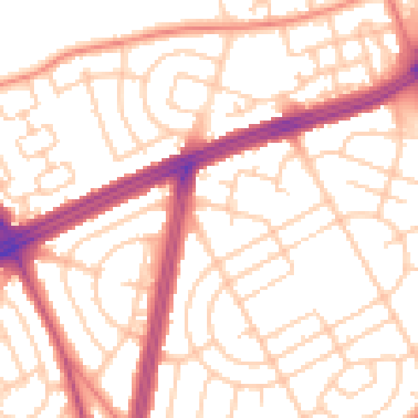 Daytime road noise heatmap for L11 3DP