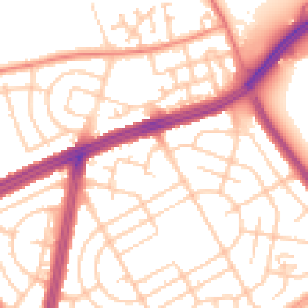 Daytime road noise heatmap for L11 3DR