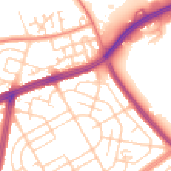 Daytime road noise heatmap for L11 3DU