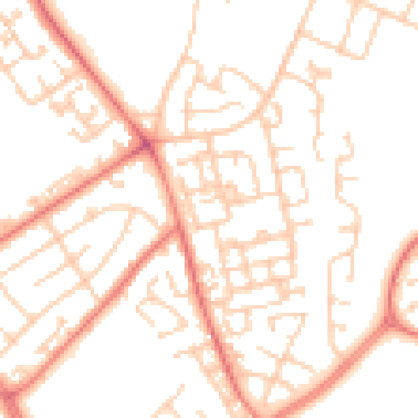 Daytime road noise heatmap for L11 4AD