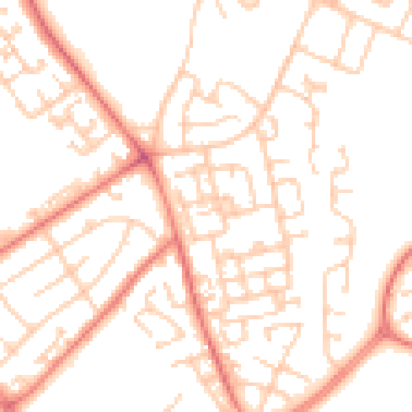 Daytime road noise heatmap for L11 4BD