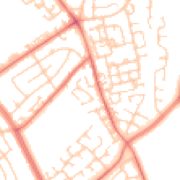 Daytime road noise heatmap for L11 4RY