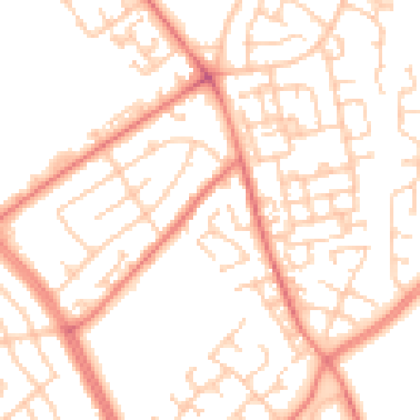Daytime road noise heatmap for L11 4SB