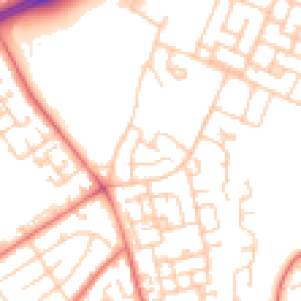 Daytime road noise heatmap for L11 4TA