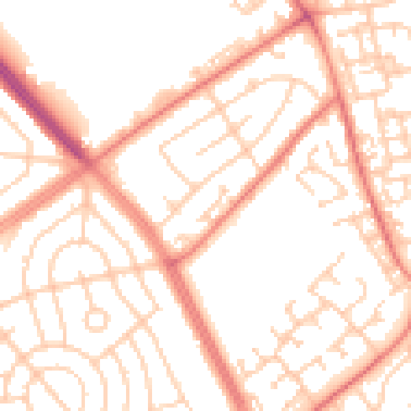 Daytime road noise heatmap for L11 4UA