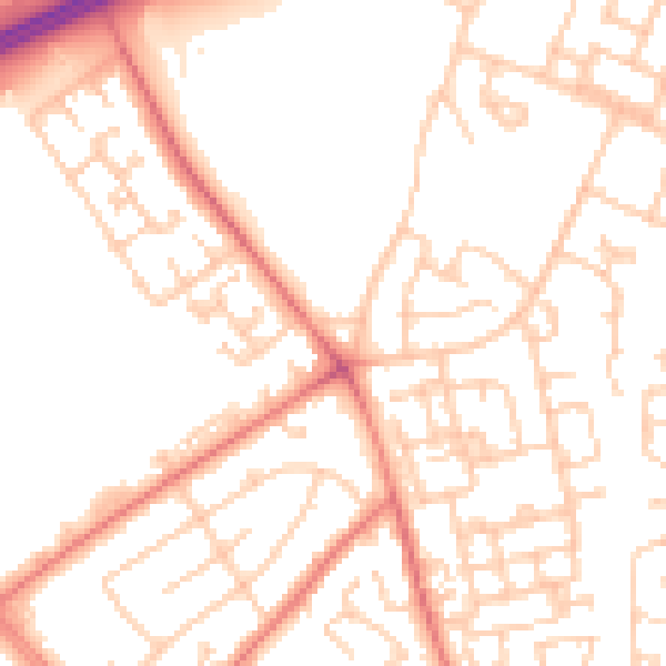 Daytime road noise heatmap for L11 4UE