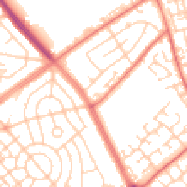 Daytime road noise heatmap for L11 4UJ