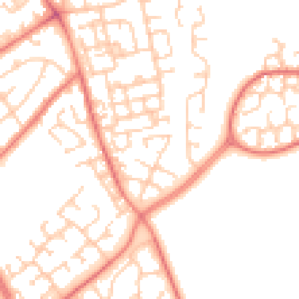 Daytime road noise heatmap for L11 4UQ