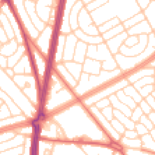 Daytime road noise heatmap for L11 5AS