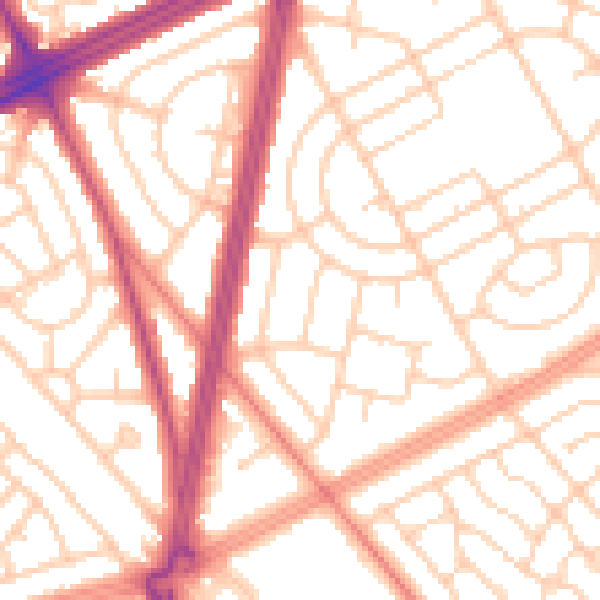 Daytime road noise heatmap for L11 5AX