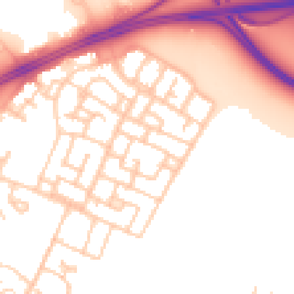 Daytime road noise heatmap for L11 6LA