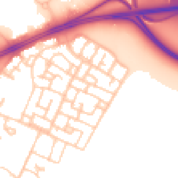 Daytime road noise heatmap for L11 6LJ
