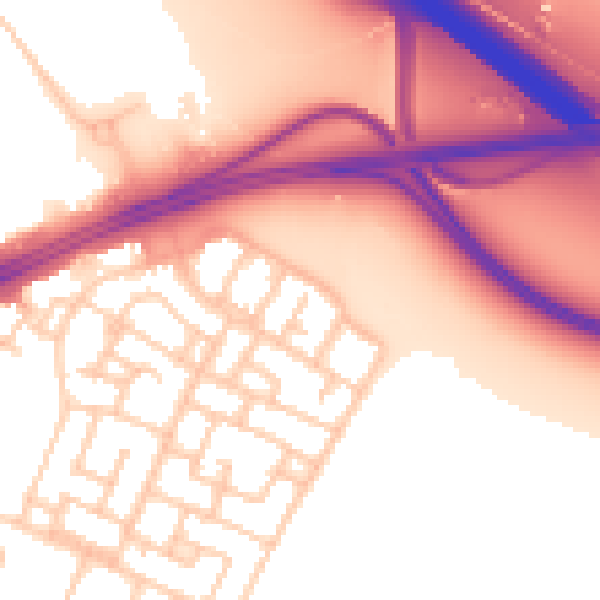 Daytime road noise heatmap for L11 6LT
