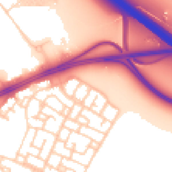 Daytime road noise heatmap for L11 6NP