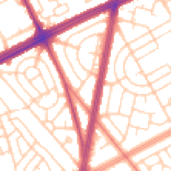 Daytime road noise heatmap for L11 7AL