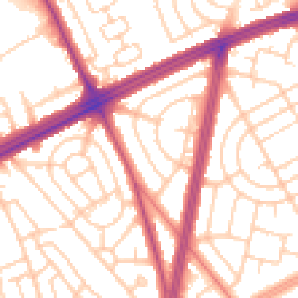 Daytime road noise heatmap for L11 7AT