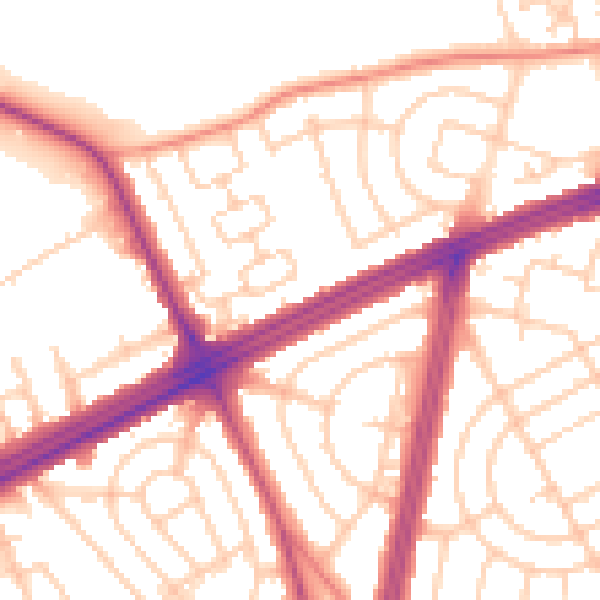 Daytime road noise heatmap for L11 7AX