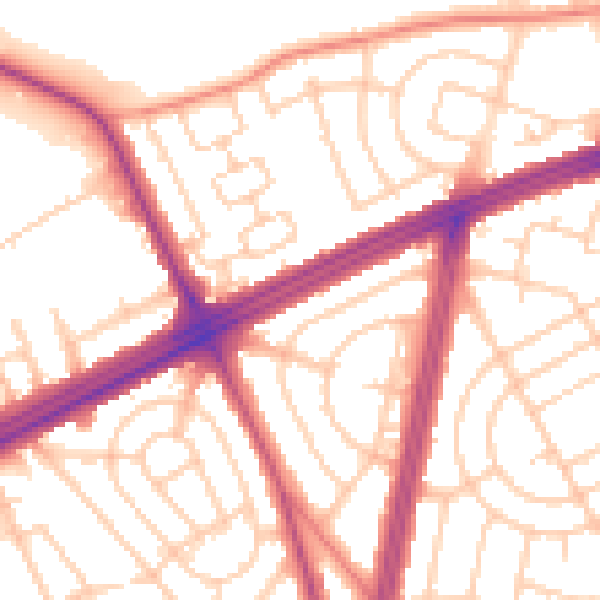 Daytime road noise heatmap for L11 7AZ