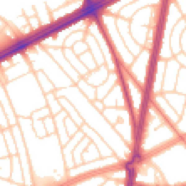 Daytime road noise heatmap for L11 7DH