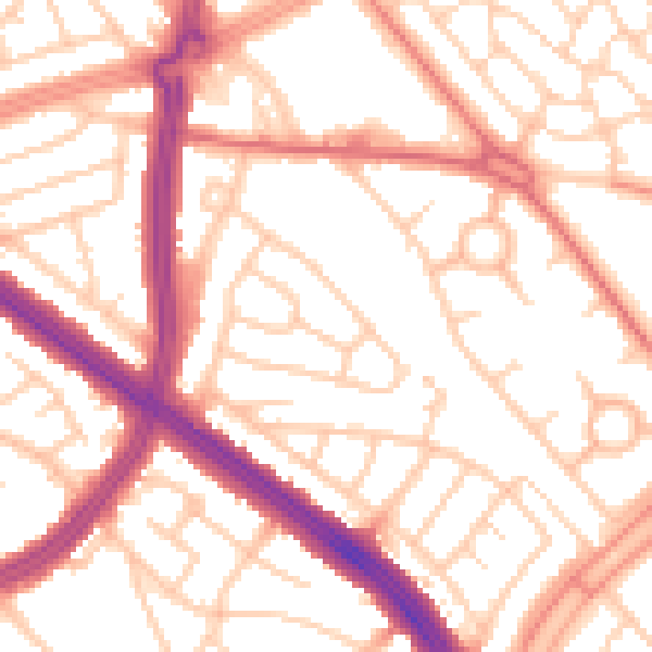 Daytime road noise heatmap for L11 8LH