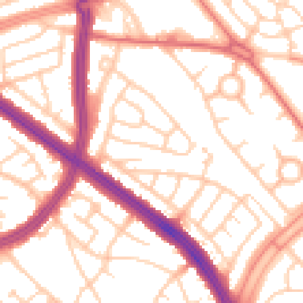 Daytime road noise heatmap for L11 8LP