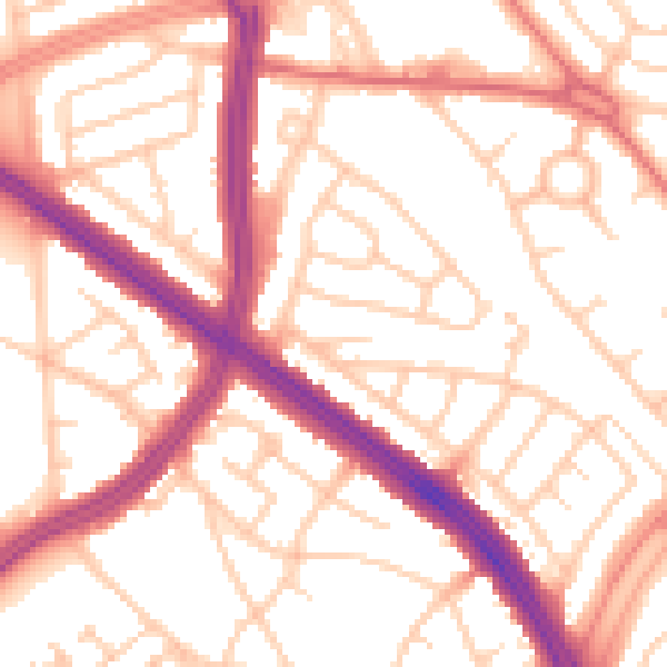 Daytime road noise heatmap for L11 8LX