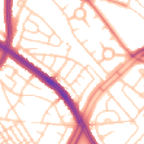 Daytime road noise heatmap for L11 8NS