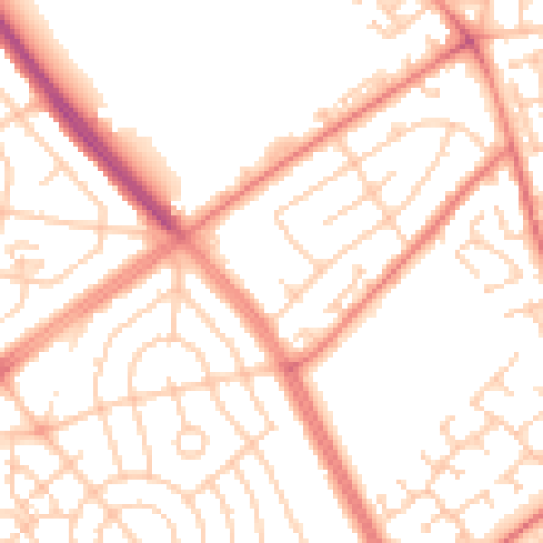 Daytime road noise heatmap for L11 9AA