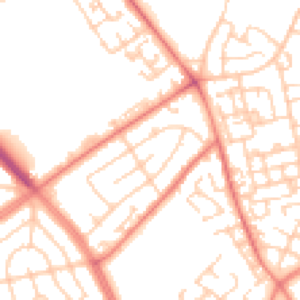 Daytime road noise heatmap for L11 9AD