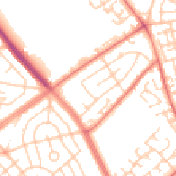 Daytime road noise heatmap for L11 9AJ