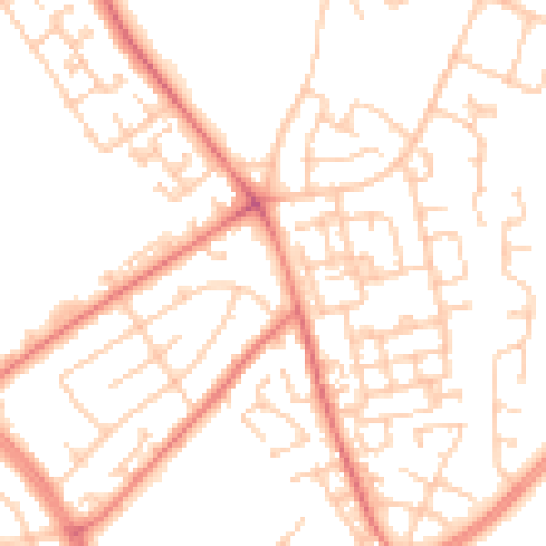 Daytime road noise heatmap for L11 9AZ