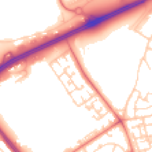 Daytime road noise heatmap for L11 9BT