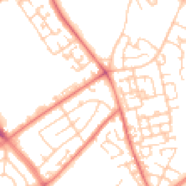 Daytime road noise heatmap for L11 9DF