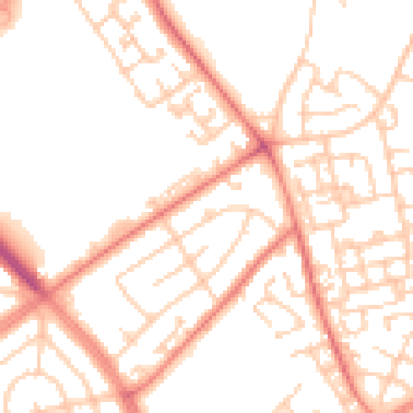 Daytime road noise heatmap for L11 9DG