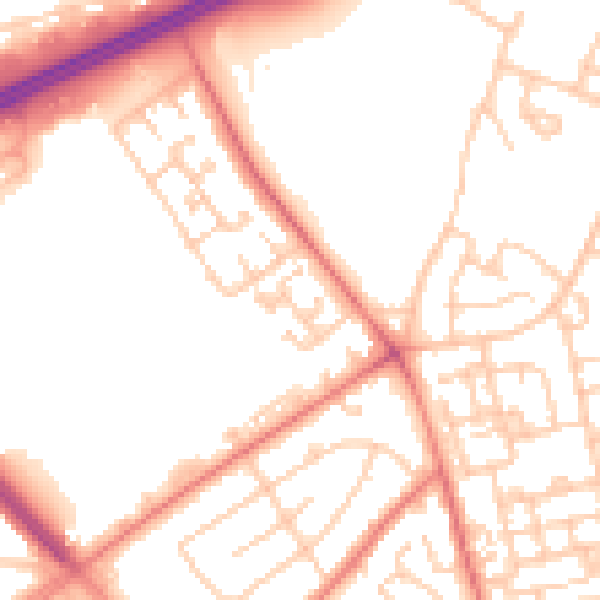 Daytime road noise heatmap for L11 9DP