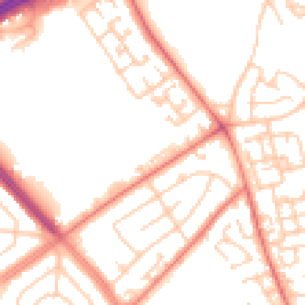 Daytime road noise heatmap for L11 9EA