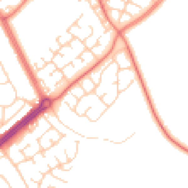 Daytime road noise heatmap for L12 0HE