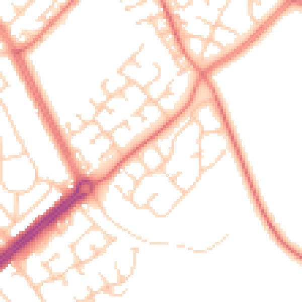 Daytime road noise heatmap for L12 0HQ