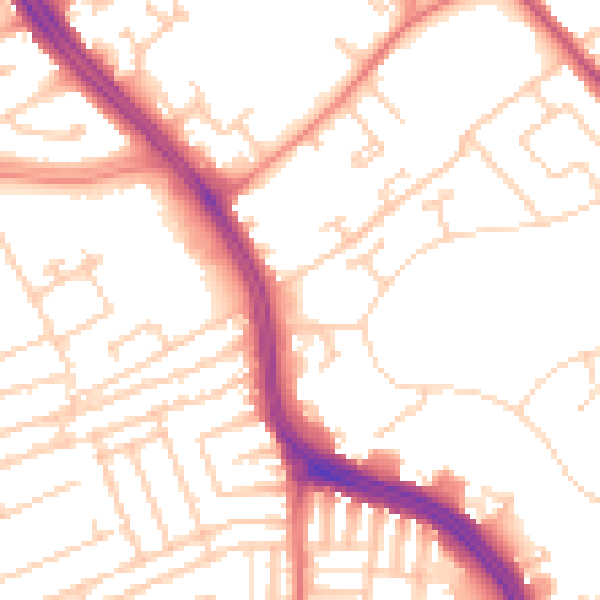 Daytime road noise heatmap for L12 1LG