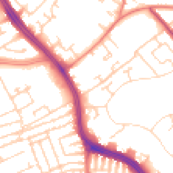 Daytime road noise heatmap for L12 1LL