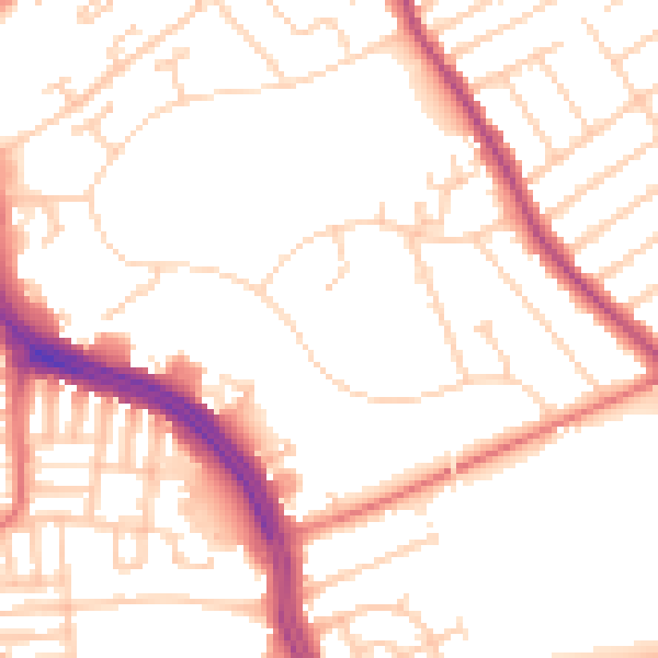 Daytime road noise heatmap for L12 1LQ
