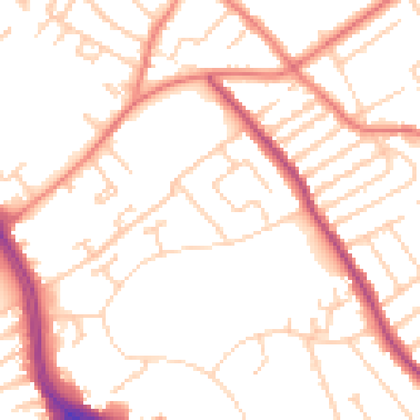 Daytime road noise heatmap for L12 1LR