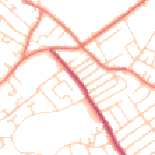 Daytime road noise heatmap for L12 1LU