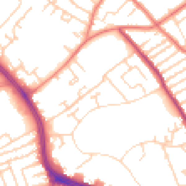 Daytime road noise heatmap for L12 1NE
