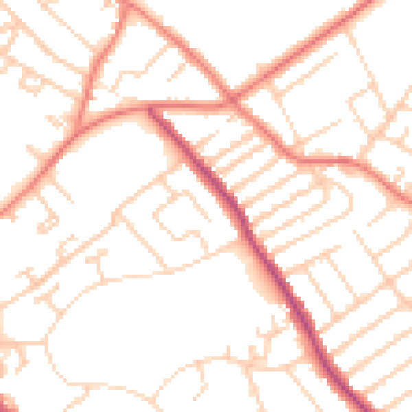 Daytime road noise heatmap for L12 1NP