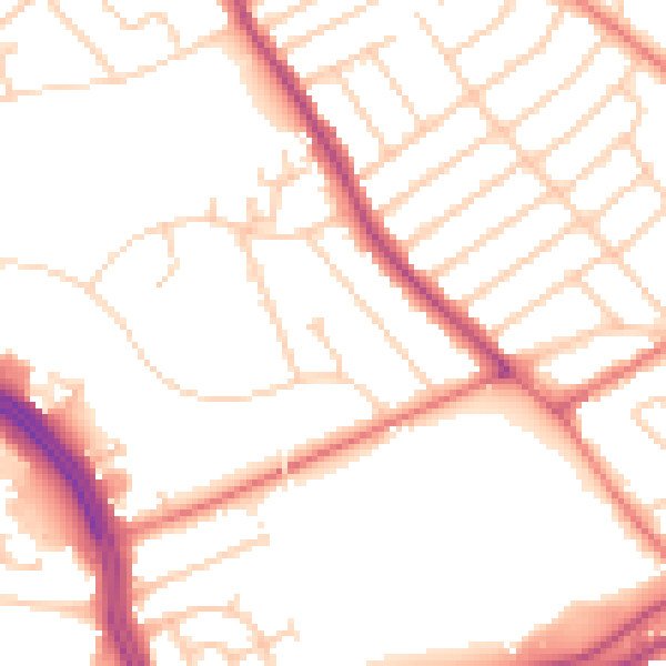 Daytime road noise heatmap for L12 2AD