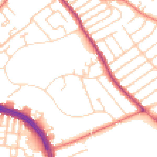 Daytime road noise heatmap for L12 2AR