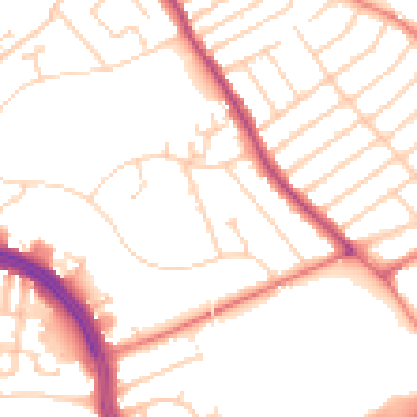Daytime road noise heatmap for L12 2AS