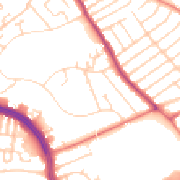 Daytime road noise heatmap for L12 2AT